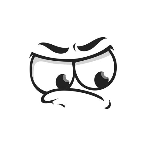 Cartoon Grumpy Face Wrathy Sad Ireful Emoji 23554277 Vector Art At