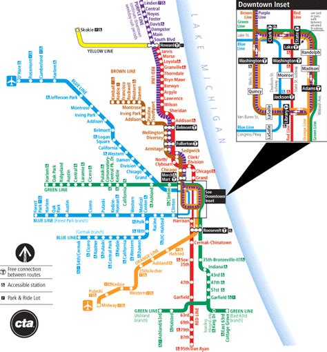 Free Printable Maps Chicago Transit Map