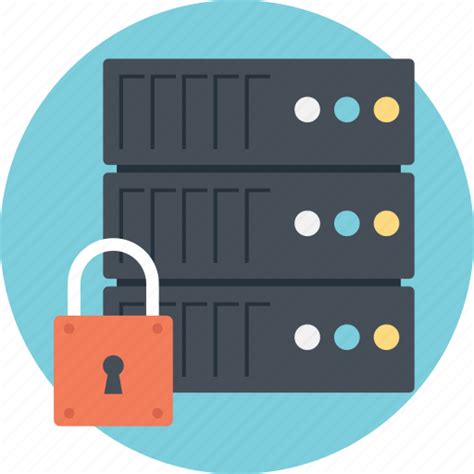 Data security, network security, safe server, server security, web security icon