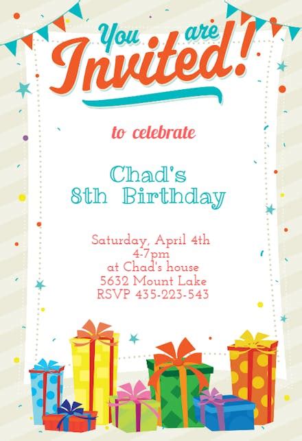 You Are Invited Birthday Invitation Template Free Greetings Island