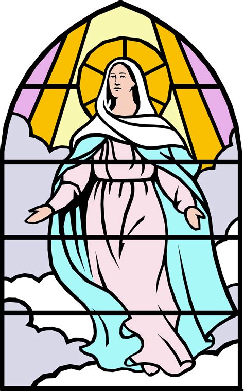 Stain Glass Mary Clipart Panda Free Clipart Images