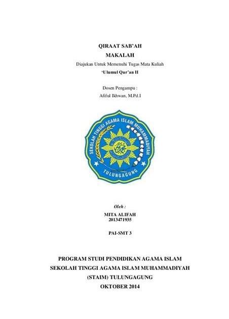 Contoh Cover Makalah Bahasa Indonesia Contoh Qi