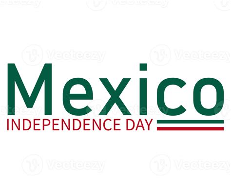 Mexico Independence Day Text With Flag Ribbon Illustration 33883906 Png