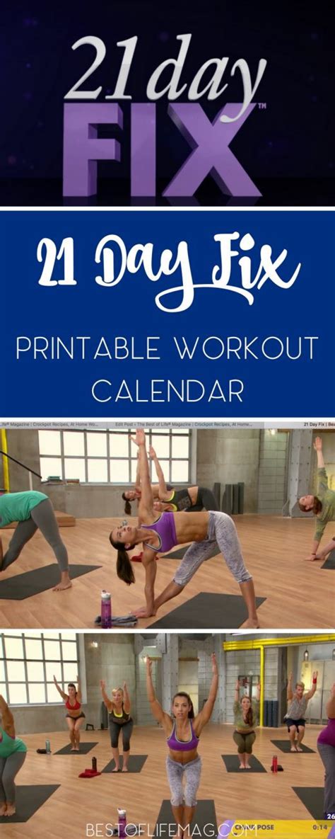 21 Day Fix Printable Workout Calendar The Best Of Life Magazine