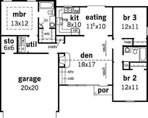 House Plan 9035 00036 Ranch Plan 1200 Square Feet 3 Bedrooms 2