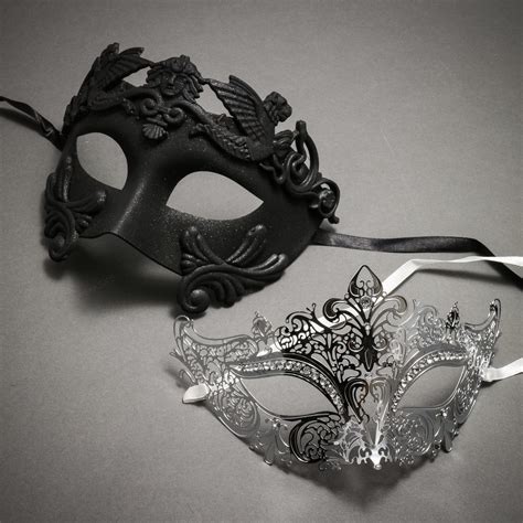 couple s masquerade masks black venetian rome greek warrior and silver royal queen laser cut mask