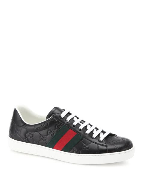 Lyst Gucci Ace Leather Sneakers In Black For Men