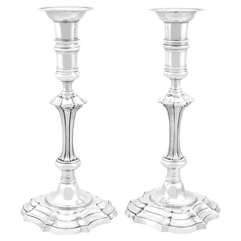 Sterling Silver Candlesticks Antique Edwardian 1905 At 1stdibs