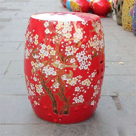 Browse our selection of hand crafted garden stools. RYKB116-D_Chinese red ceramic garden outdoor stool with ...