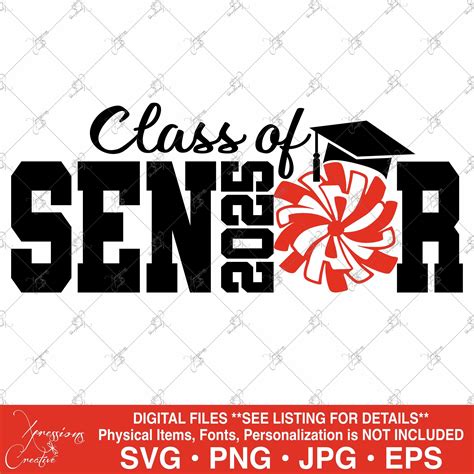 Senior 2025 Svg Class Of 2025 2025 Graduate Cheer Svg Graduation Svg