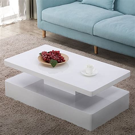 It lets you create a warm and inviting look with your favorite decor, collectibles, potted plants etc. Mecor Modern Glossy White Coffee Table W/LED Lighting ...