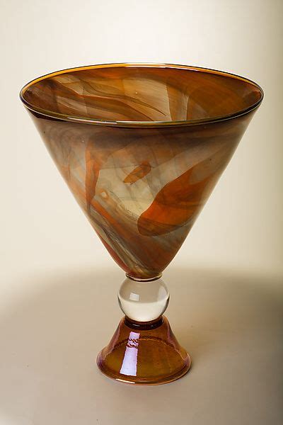 Gold Footed Alabaster Red Martini Bowl By Bryan Goldenberg Art Glass