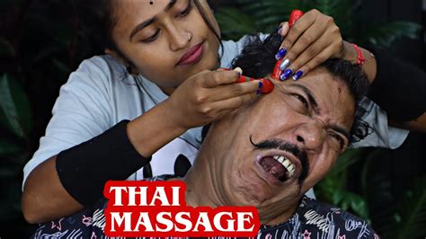 Asim Barber Received Thai Massage From Barber Girl Pakhi Head Ear