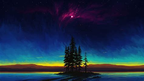 Artistic Night Landscape Nature Sky Hd Wallpaper Peakpx