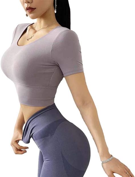 Sexy Sport T Shirt Weiblich Transportieren Von Brust Matte Beauty Zurück Yoga Kleidung Enge
