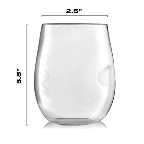 32 Pack Finger Indentations Stemless Plastic Wine Glasses Disposable 12 Oz Smooth Rim