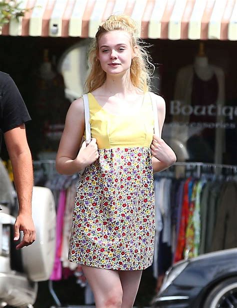 Elle Fanning In A Floral Mini Dress Out In Los Angeles September 20 2016 Celebs Today