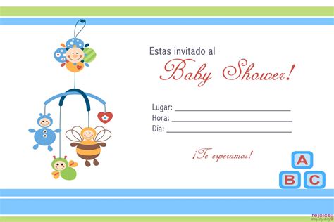 Invitaciones editables gratis para imprimir o enviar por whatsapp con excelente calidad de imagen. Modelos de invitación para Baby Shower - Dale Detalles