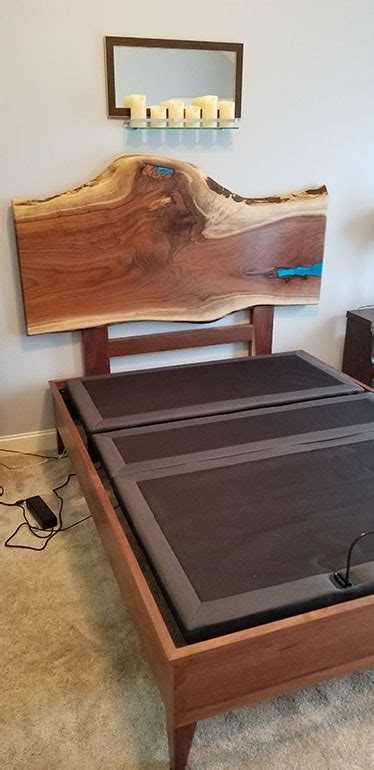 Finished with osmo polyx oil. Live Edge Walnut Headboard With Epoxy Resin | $3,400 ...
