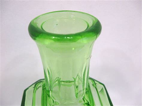 hocking green depression glass decanter from antiquesonascot on ruby lane