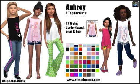 Aubrey A Top For Girls Go To Download Page Sims 4 Nexus