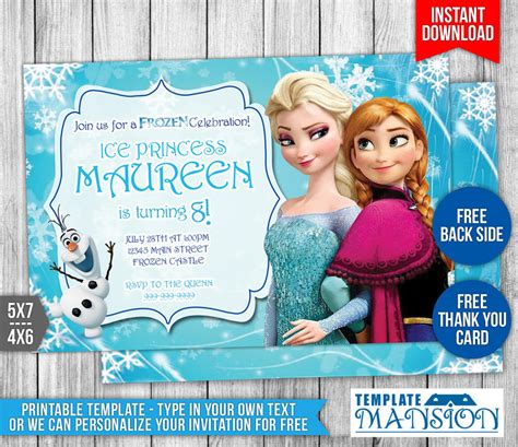 Disney Frozen Birthday Invitation 1 By Templatemansion On Deviantart