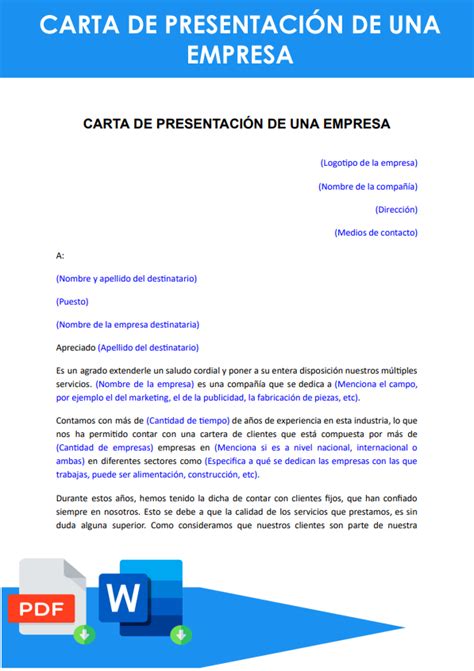 Carta De Presentación De Una Empresa La Ejemplopedia