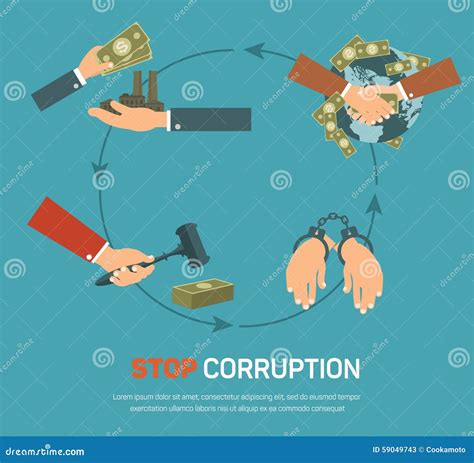 Infographic Corruption Business On White Background Vector Illustration