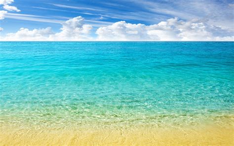 Nature Landscape Sea Beach Horizon Caribbean Tropical Sand Turquoise Summer Crystal