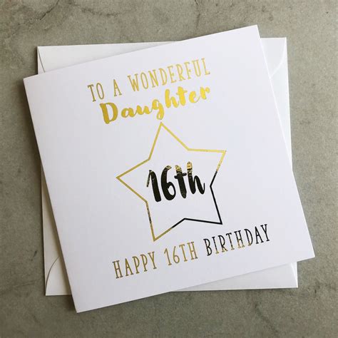 Daughter 16th Birthday Card Daughter Card For 16th Birthday Etsy