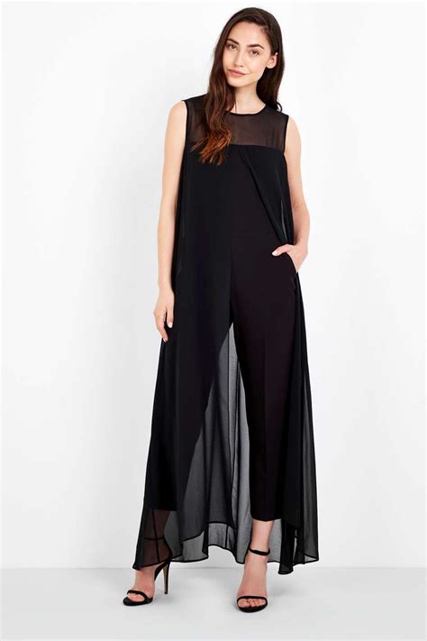 Black Overlay Jumpsuit Dresses Clothing Jumpsuit Dress Dress