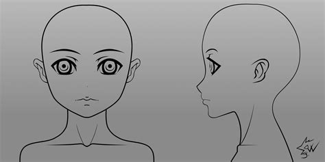Anime Girl Model Head Template 01 By ~johnnydwicked On Deviantart Manga