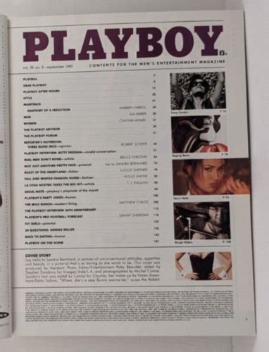 Playboy September Sandra Bernhard Miller Friedan Morena Corwin Centerfold Ebay