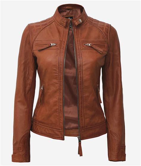 womens premium brown leather jacket 100 real lambskin