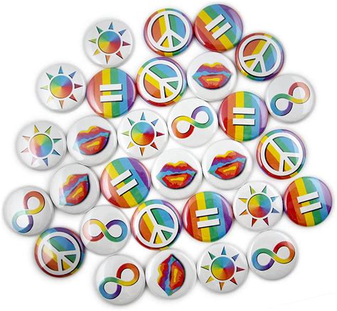 30 Lgbt Pride Mini Pins 1 Bulk Rainbow Buttons Gay