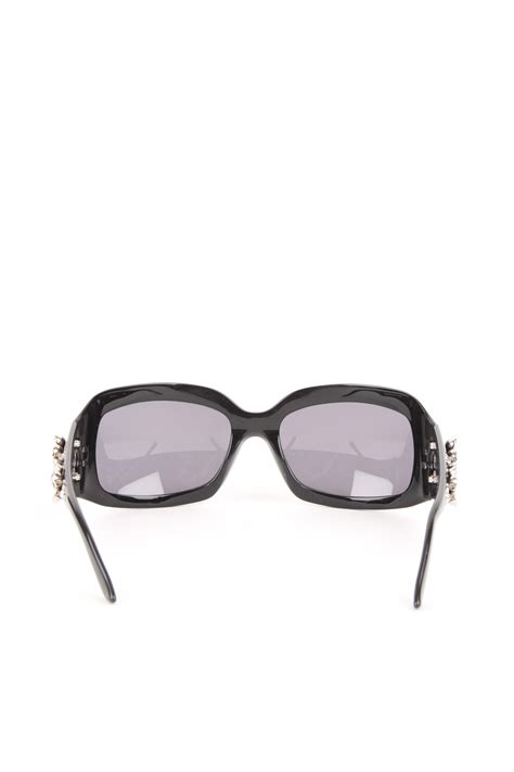 Bvlgari Black Swarovski Crystal Flower Sunglasses At 1stdibs