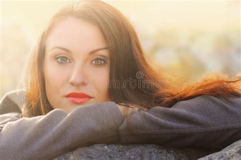 Autumnal Portrait Stock Image Image Of Serious Girl 54878475
