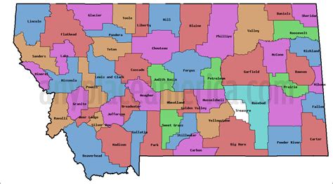 Montana County Map Area County Map Regional City