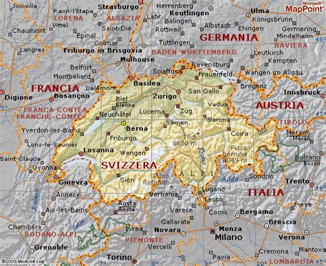 Cartina Geografica Della Svizzera