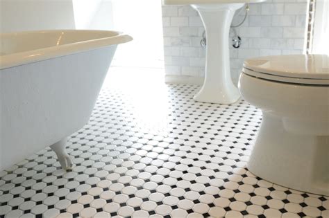 White Octagon Bathroom Floor Tile Clsa Flooring Guide