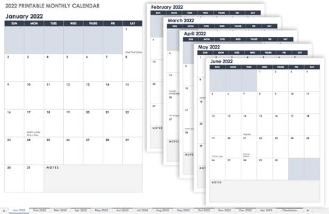 15 Free 2022 Monthly Calendar Templates Smartsheet