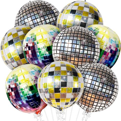 Katchon Big Multicolor Disco Ball Balloons 22 Inch Pack