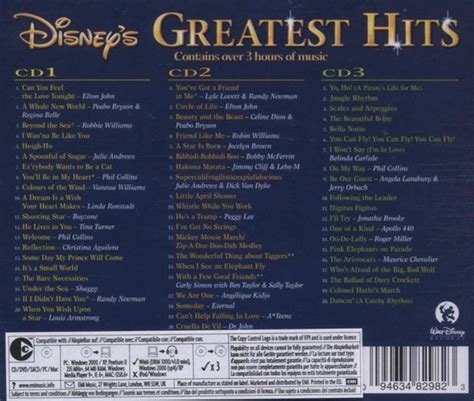 Various Artists Disney Greatest Hits 3 Cd Original Soundtrack