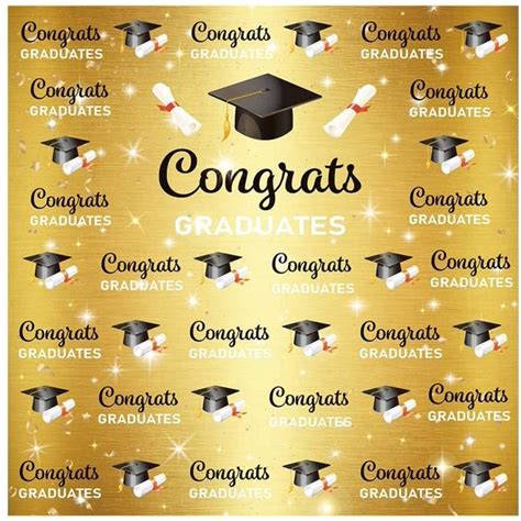 Allenjoy 6x6ft Congratulate Graduation Backdrop Congrats Grad Class Of