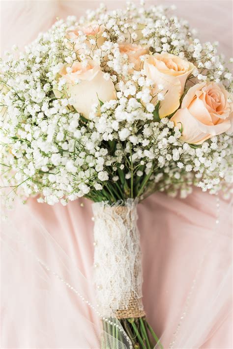 Wedding bouquets wrapped in burlap. Rustic Wedding Bride's Bouquet. Babies breath with ...
