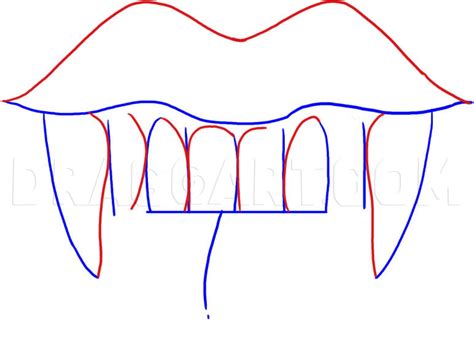 How To Draw Vampire Fangs And Teeth Step By Step Drawing Guide By