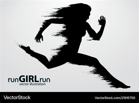 Silhouette A Running Female Royalty Free Vector Image
