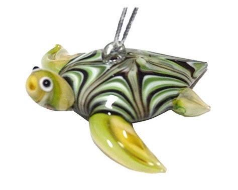 Glassdelights Green Sea Turtle Sea Life Glass Christmas Ornament Glass