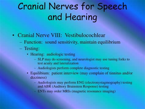 PPT - Cranial Nerve Evaluation Acoustic Neuroma and the Facial Nerve