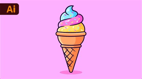 Adobe Illustrator Beginner Tutorial Create Vector Ice Cream From Sketch Hd
